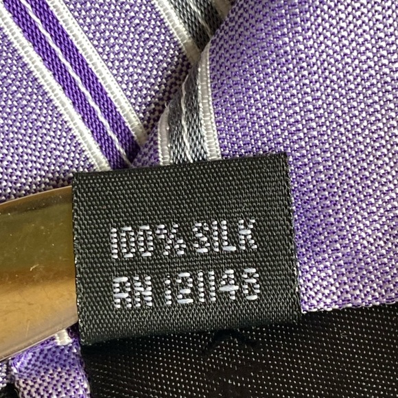 CALVIN KLEIN Men's Tie Stripe Silk Career Purple - Picture 4 of 5